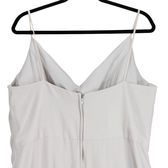 Morilee Bridesmaid Dress Gown sz 20 Women Chiffon Surplice Gathered Waist Silver - Picture 11 of 13